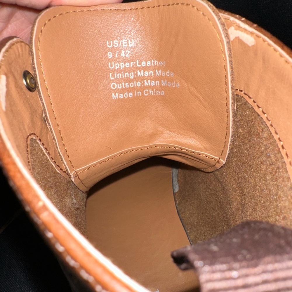 Men's Brown Leather Boots - Picture 4 of 9